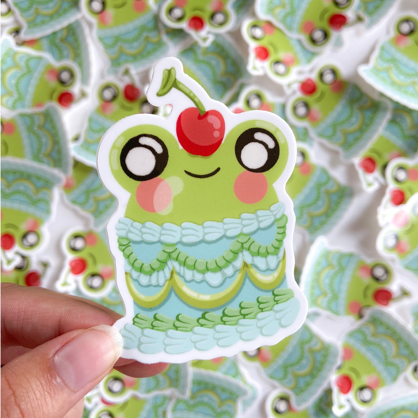 Froggy Cake Vinyl Sticker