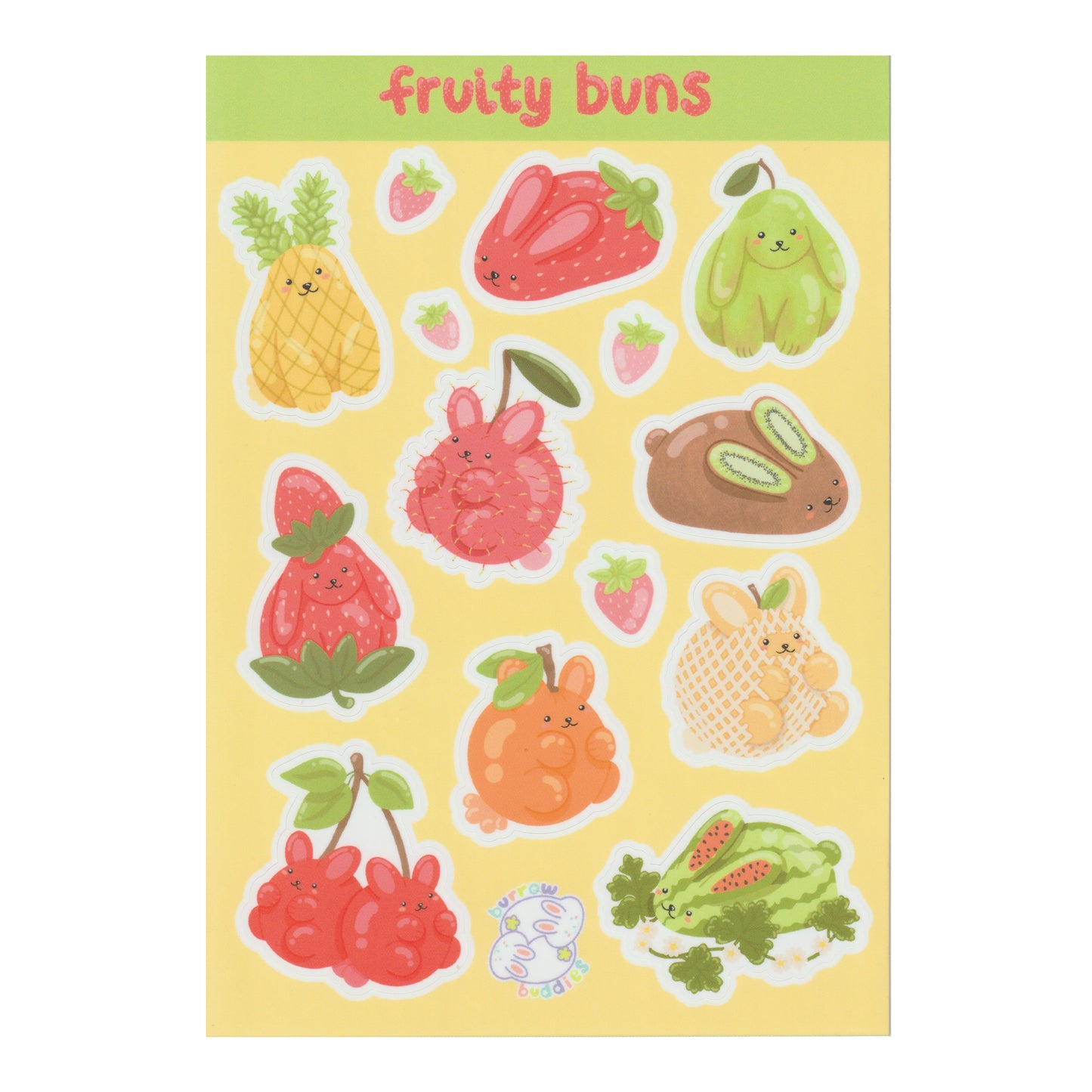 Fruity Buns  Sticker Sheet